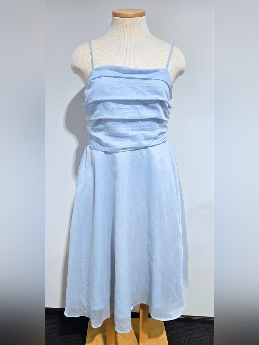 Light Blue Spaghetti-Strap Midi Dress